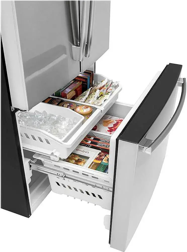 GE - 27.0 Cu. Ft. French Door Refrigerator with Internal Water Dispenser - Stainless Steel