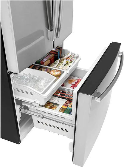 GE - 27.0 Cu. Ft. French Door Refrigerator with Internal Water Dispenser - Stainless Steel