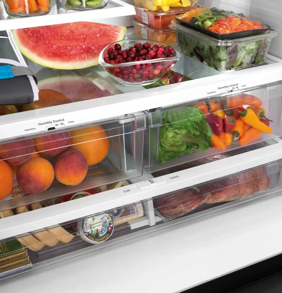 GE - 27.0 Cu. Ft. French Door Refrigerator with Internal Water Dispenser - Stainless Steel