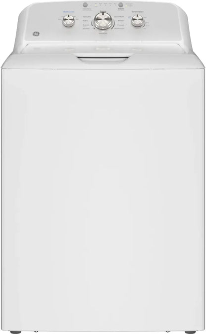 GE - 4.3 Cu. Ft. High-Efficiency Top Load Washer with Cold Plus - White with Silver Matte