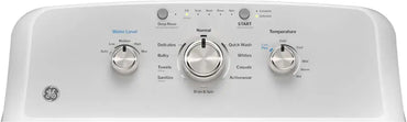 GE - 4.3 Cu. Ft. High-Efficiency Top Load Washer with Cold Plus - White with Silver Matte