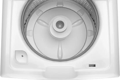GE - 4.3 Cu. Ft. High-Efficiency Top Load Washer with Cold Plus - White with Silver Matte