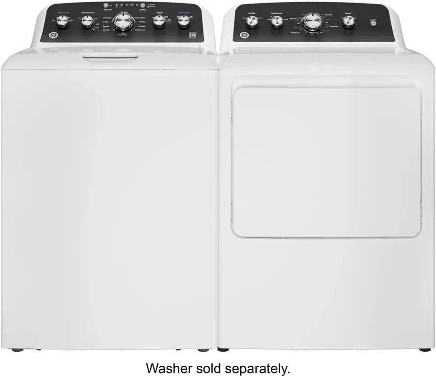 GE - 7.2 Cu. Ft. Electric Dryer with Long Venting up to 120 Ft - White with Matte Black