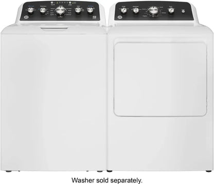 GE - 7.2 Cu. Ft. Electric Dryer with Long Venting up to 120 Ft - White with Matte Black