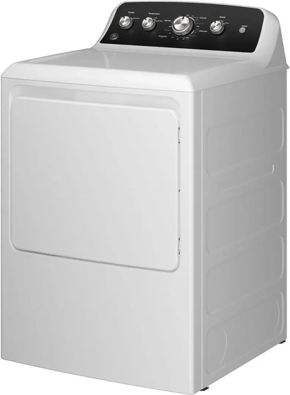 GE - 7.2 Cu. Ft. Electric Dryer with Long Venting up to 120 Ft - White with Matte Black
