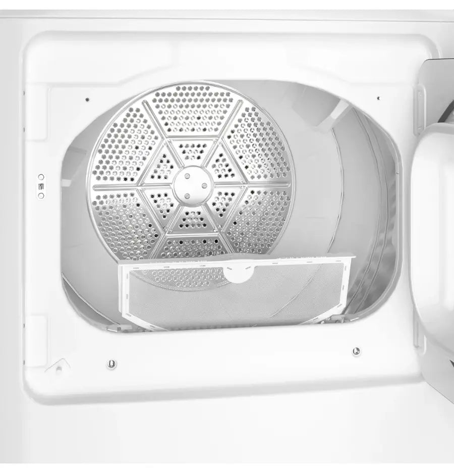 GE - 7.2 Cu. Ft. Gas Dryer with Auto Dry - White with Matte Black