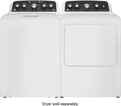 GE - 4.5 Cu. Ft. High-Efficiency Top Load Washer with Deep Fill and Cold Plus - White with Matte Black