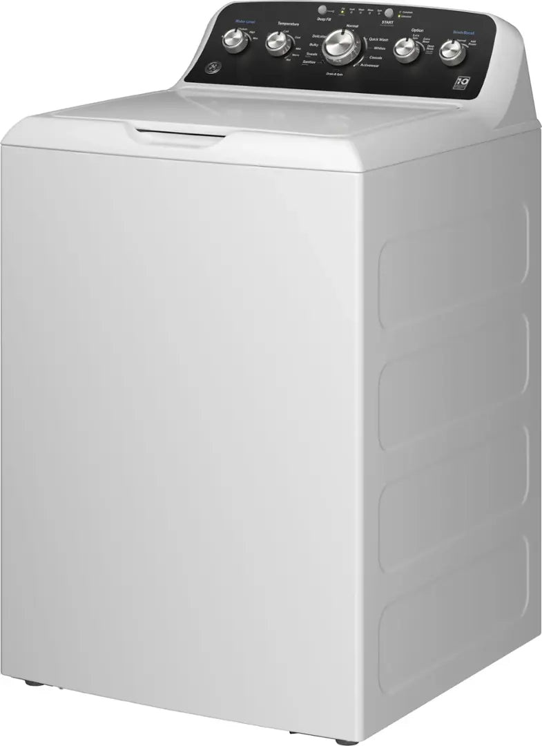 GE - 4.5 Cu. Ft. High-Efficiency Top Load Washer with Deep Fill and Cold Plus - White with Matte Black
