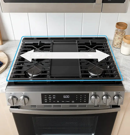 GE - 5.3 Cu. Ft. Freestanding Gas Convection Range with Steam Cleaning and EasyWash Oven Tray - Stainless Steel