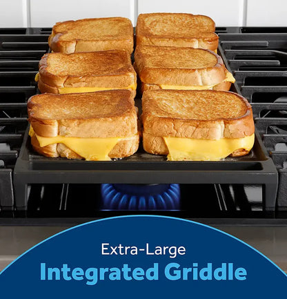 GE - 5.3 Cu. Ft. Freestanding Gas Convection Range with Steam Cleaning and EasyWash Oven Tray - Stainless Steel