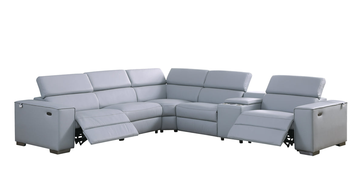 Picasso II Reclining Sectional 6-Piece (Light Blue)