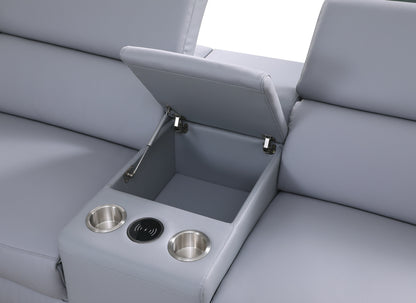 Picasso II Reclining Sectional 6-Piece (Light Blue)