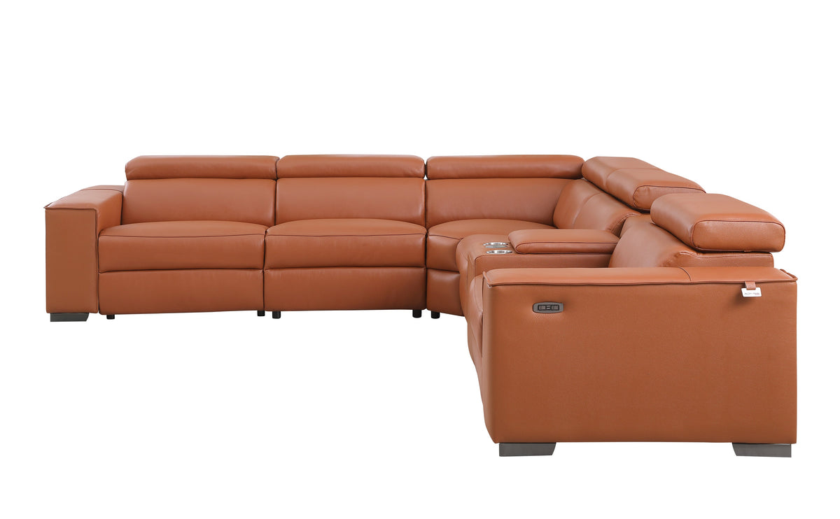 Picasso II Reclining Sectional 6-Piece (Caramel)