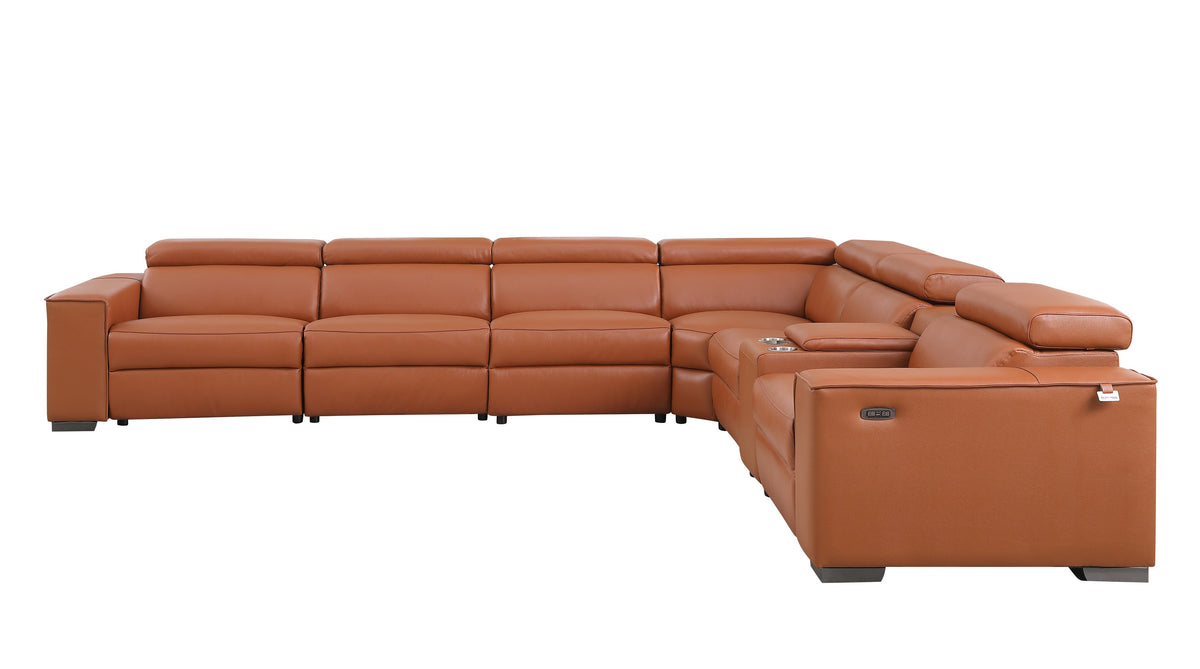 Picasso II Reclining Sectional 7-Piece (Caramel)