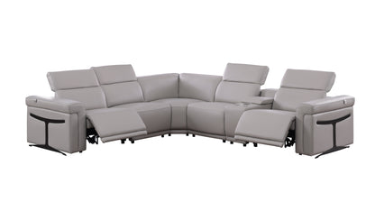 Lucca Reclining Sectional (Light Grey)