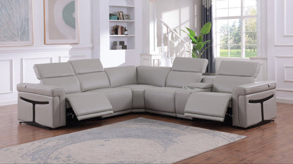 Lucca Reclining Sectional (Light Grey)