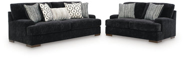 Whitmore Manor 2-Piece Sofa and Loveseat - Black Pearl
