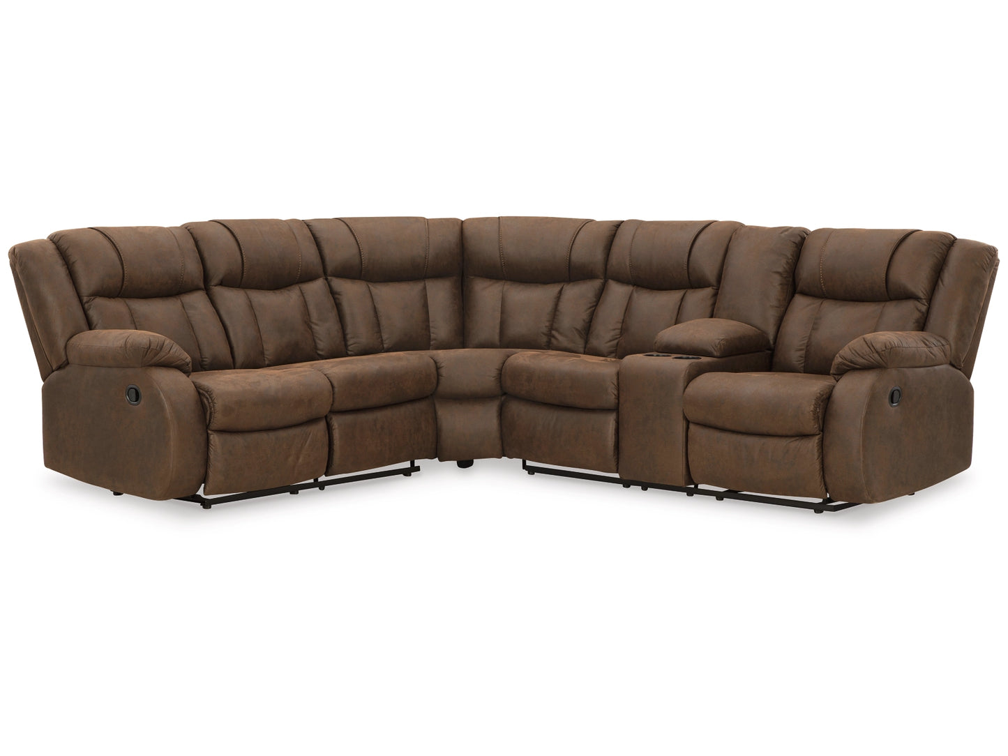 Trail Boys 2-Piece Manual Reclining Sectional with Console - Walnut