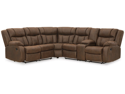 Trail Boys 2-Piece Manual Reclining Sectional with Console - Walnut