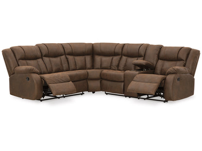 Trail Boys 2-Piece Manual Reclining Sectional with Console - Walnut