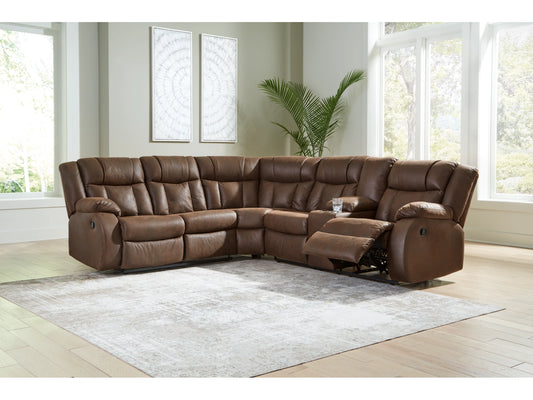 Trail Boys 2-Piece Manual Reclining Sectional with Console - Walnut