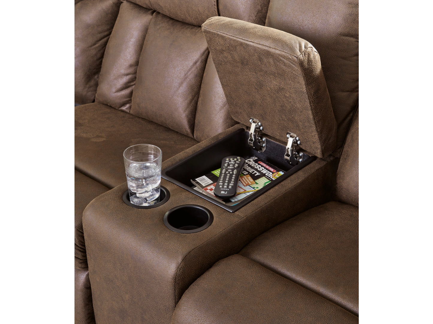 Trail Boys 2-Piece Manual Reclining Sectional with Console - Walnut