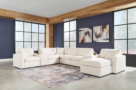 Modmax 8-Piece Modular Next-Gen Nuvella™ Performance Fabric Sectional with Chaise and Storage Consoles