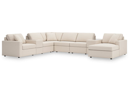 Modmax 8-Piece Modular Next-Gen Nuvella™ Performance Fabric Sectional with Chaise and Storage Consoles