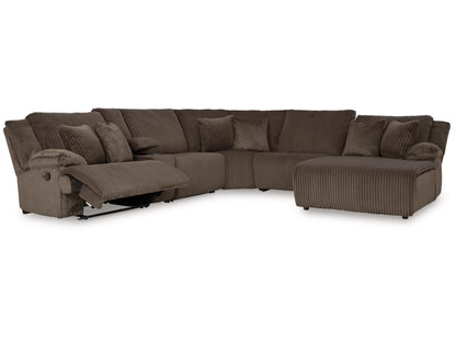 Top Tier 6-Piece Manual Reclining Modular Sectional with Chaise and Console - Chocolate