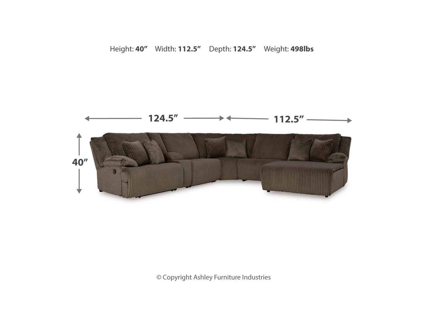 Top Tier 6-Piece Manual Reclining Modular Sectional with Chaise and Console - Chocolate
