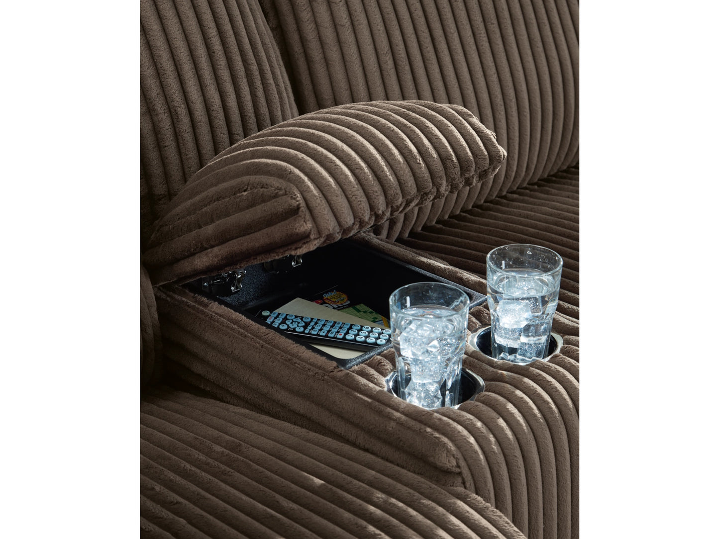 Top Tier 6-Piece Manual Reclining Modular Sectional with Chaise and Console - Chocolate