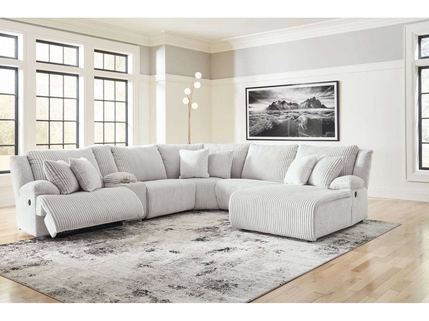Top Tier 6-Piece Manual Reclining Modular Sectional with Chaise and Console - Alloy