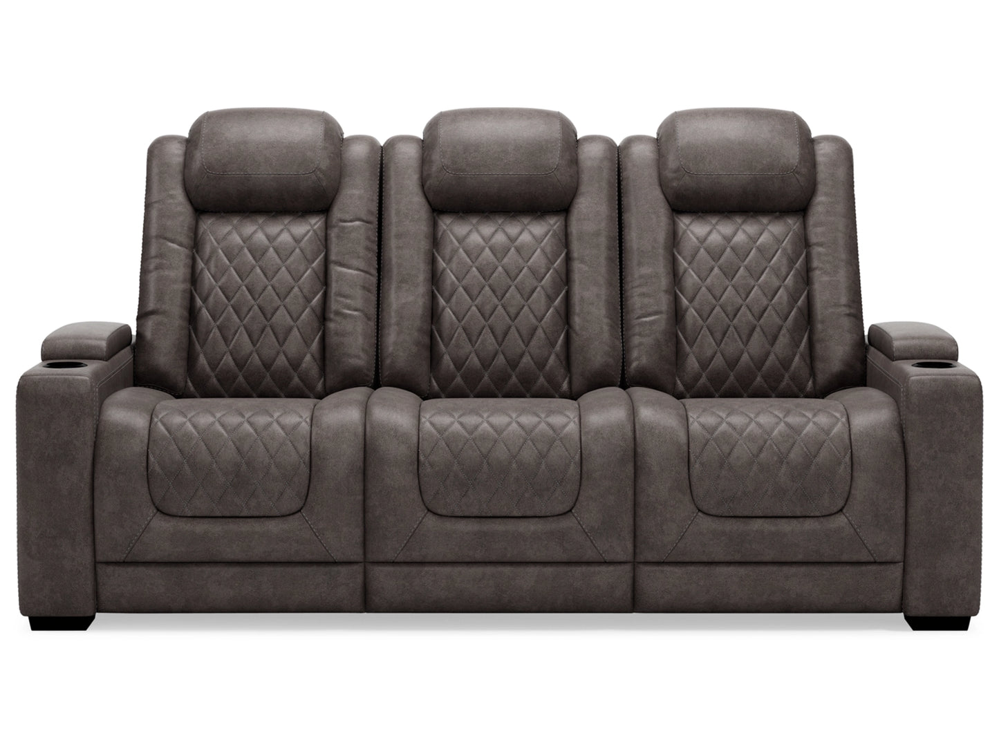 HyllMont Dual Power Reclining Sofa - Gray