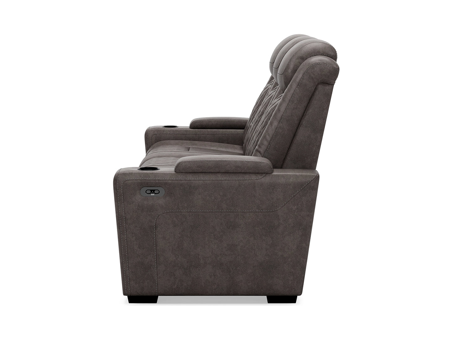 HyllMont Dual Power Reclining Sofa - Gray