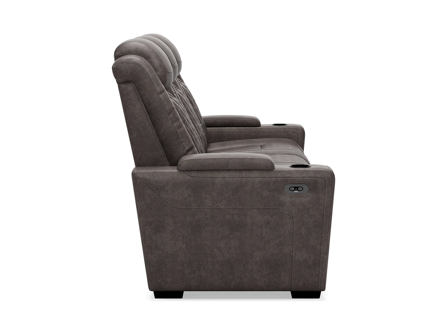 HyllMont Dual Power Reclining Sofa - Gray