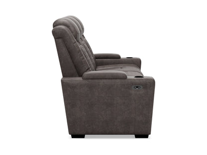 HyllMont Dual Power Reclining Sofa - Gray