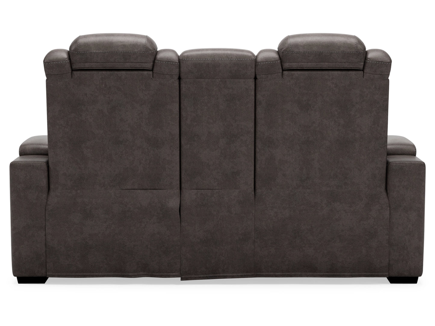 HyllMont Dual Power Reclining Loveseat with Console - Gray
