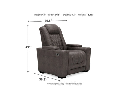 HyllMont Dual Power Recliner - Gray