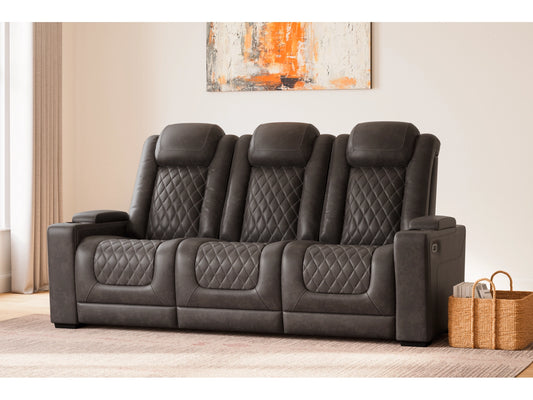 HyllMont Dual Power Reclining Sofa - Gray