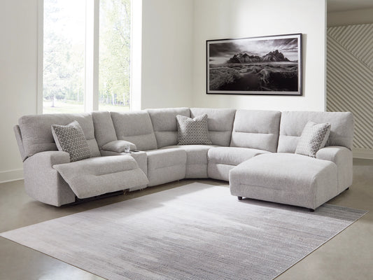 Acklen Place Next-Gen Nuvella™ Performance Fabric Dual Power Reclining Modular Sectional with Chaise -  Pewter