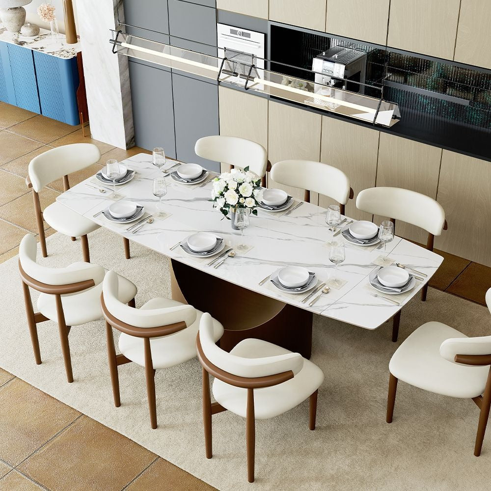 Aman Dining Table 71"-95" (Glossy White)