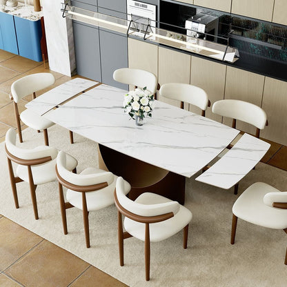Aman Dining Table 71"-95" (Glossy White)