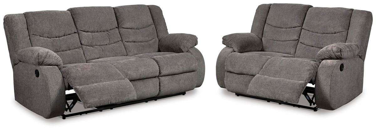 Tulen 2-Piece Reclining Sofa and Loveseat - Gray