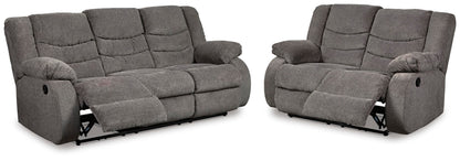 Tulen 2-Piece Reclining Sofa and Loveseat - Gray