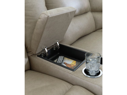 Brannigan 6-Piece Dual Power Reclining Modular Sectional with Storage Console - Pebble