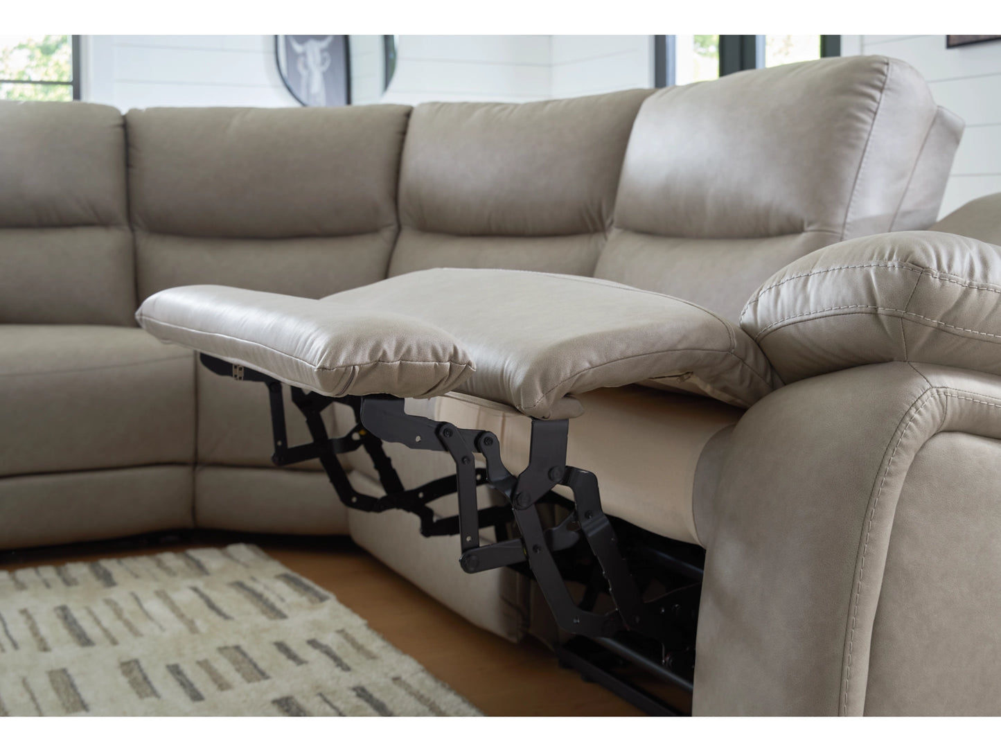Brannigan 6-Piece Dual Power Reclining Modular Sectional with Storage Console - Pebble