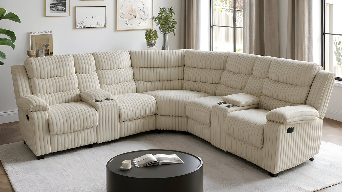 Calantha (Cream) Reclining Sectional