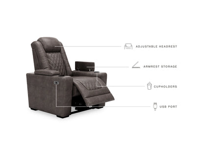 HyllMont Dual Power Recliner - Gray
