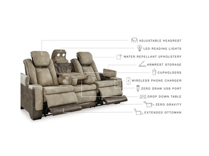 Next-Gen DuraPella Performance Fabric Dual Power Reclining Sofa - Sand