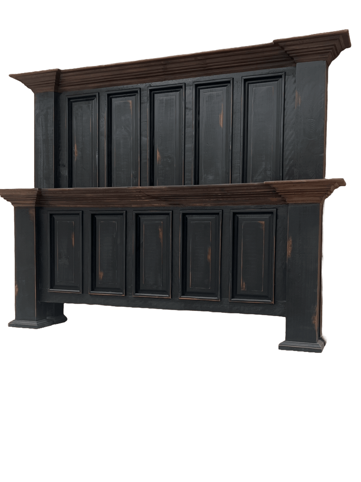 Rustic Style King Bed - Black